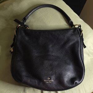 Kate Spade Black Pebbled Leather Slouch Hobo Satchel Shoulder Bag